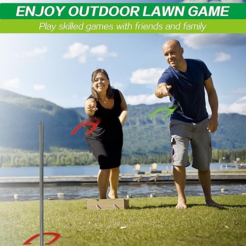 Miniatura 2 de RayChee Juego de herraduras para exteriores, kit de juego de zapatos de caballo con 4 herraduras de acero, 2 estacas y bolsa de transporte para