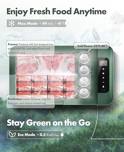 Miniatura 5 de A-Premium Refrigerador de 12 voltios 28QT26.1L Refrigerador portátil para automóvil, -4F  68F congelador portátil de enfriamiento rápido con 1224V