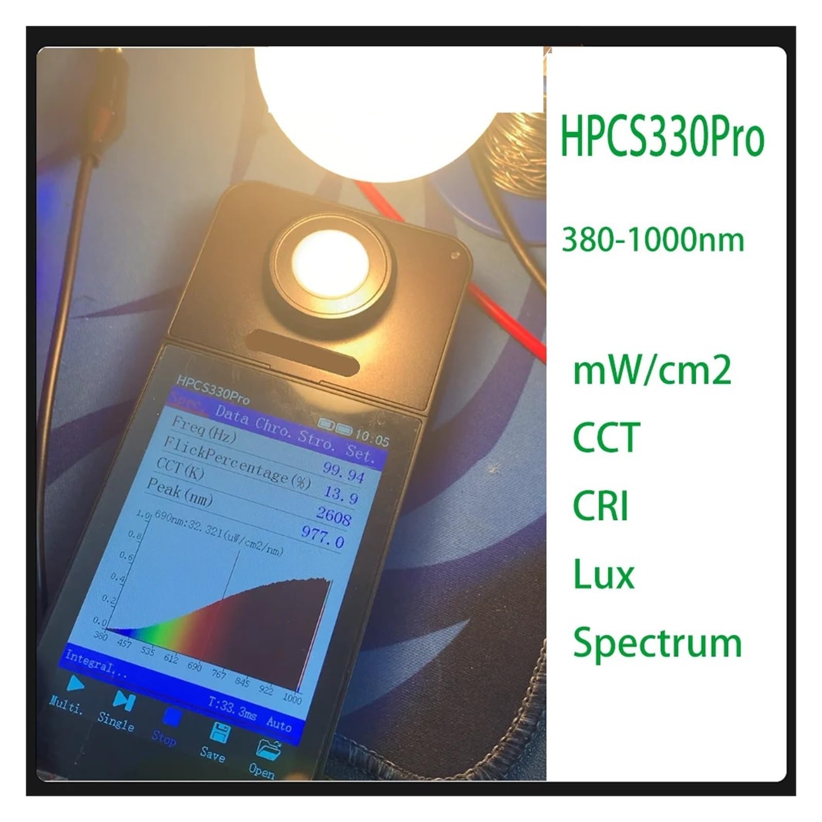 Handspektrometer, HPCS330Pro 380-1000 nm Lichtspektrometer