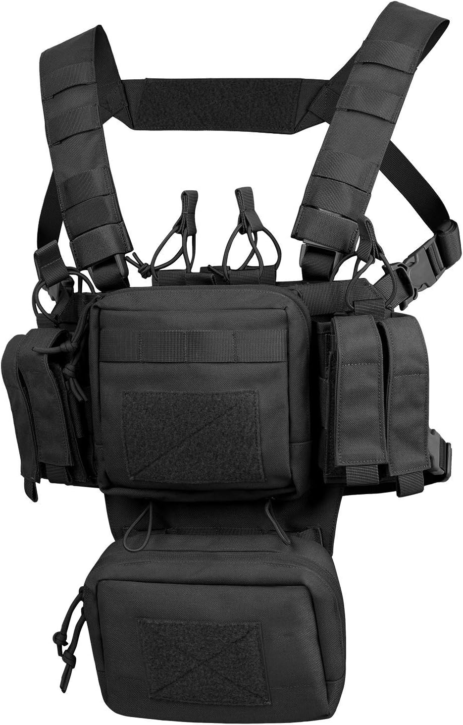 VISMIX Tactical Chest Rig, Adjustable&Detachable Molle Chest Rigs with Mag Pouch