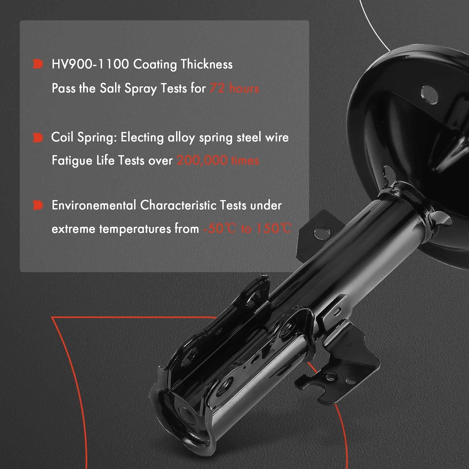 A-Premium Rear Pair (2) Strut Assembly Compatible with Toyota Highlander 2004-2007 & Lexus RX330 2004-2006, RX350 2007, AWD, Driver and Passenger Side