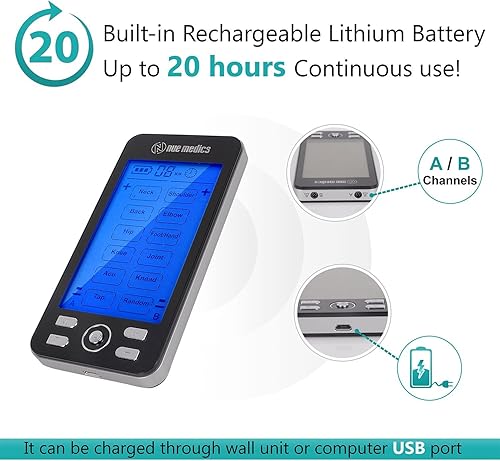 Miniatura 5 de NueMedics Juego completo de estimuladores musculares recargables de Tens 24 + cinturón flexible a presión para espalda baja + pantuflas de