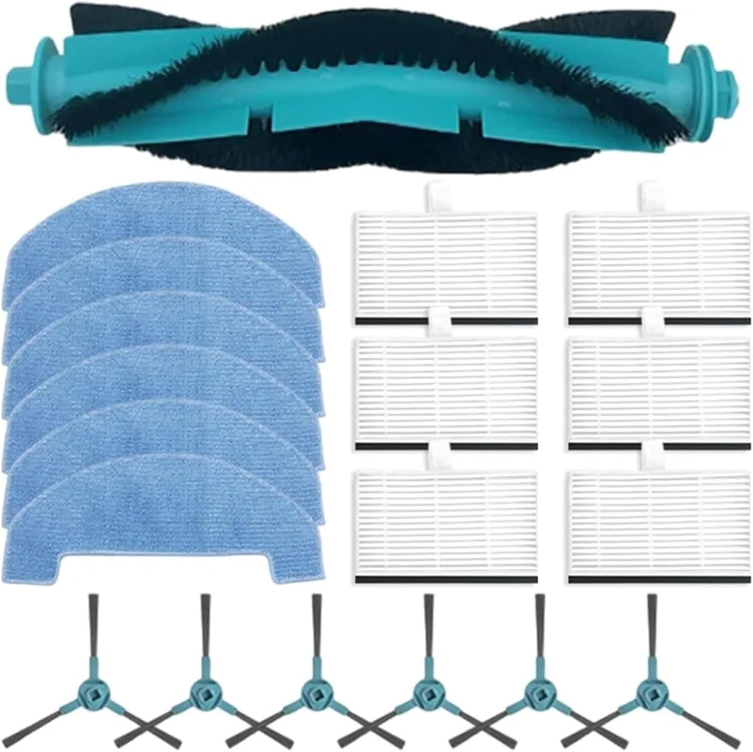 Robot Vacuum Cleaner Replacement Parts Set, Compatible for Lubluelu L15, Main Brush Side Brushes Filters Accessory Kit