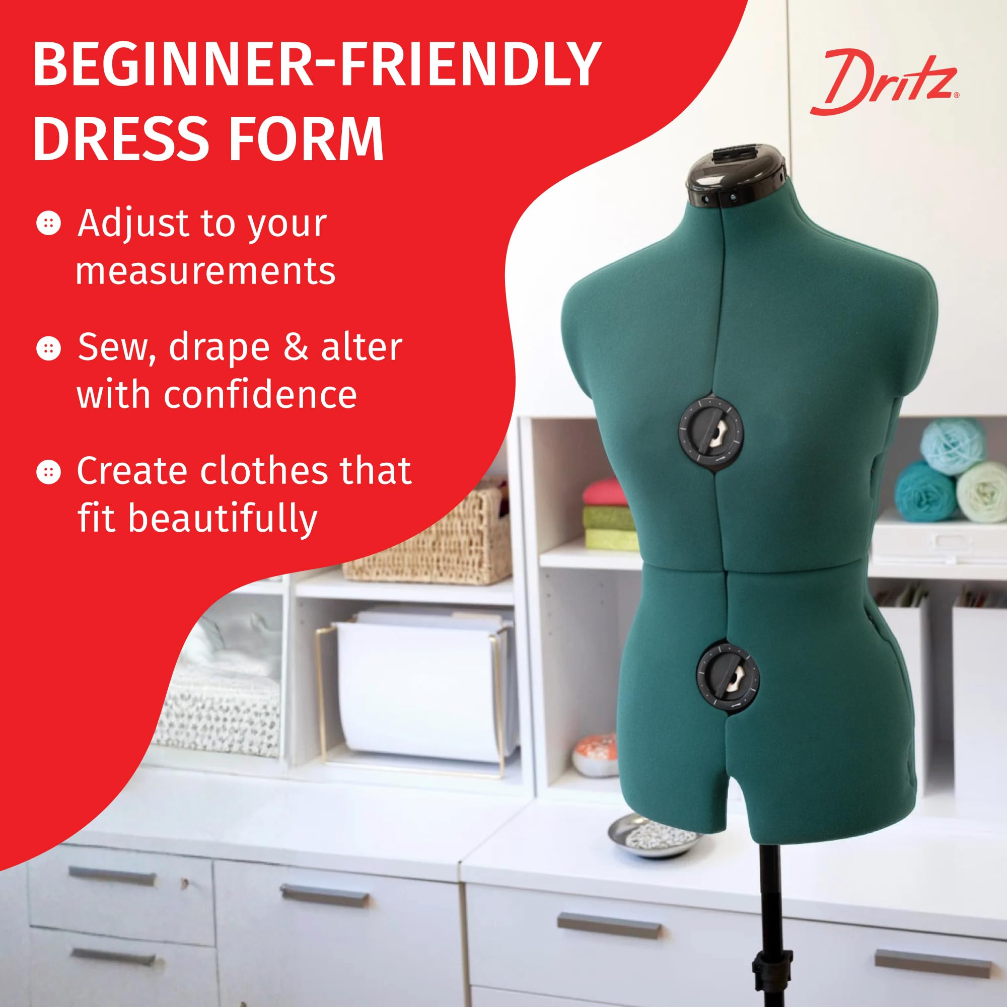 Dritz Sew You Adjustable Dress Form, Small/Medium Sizes, US 4-12