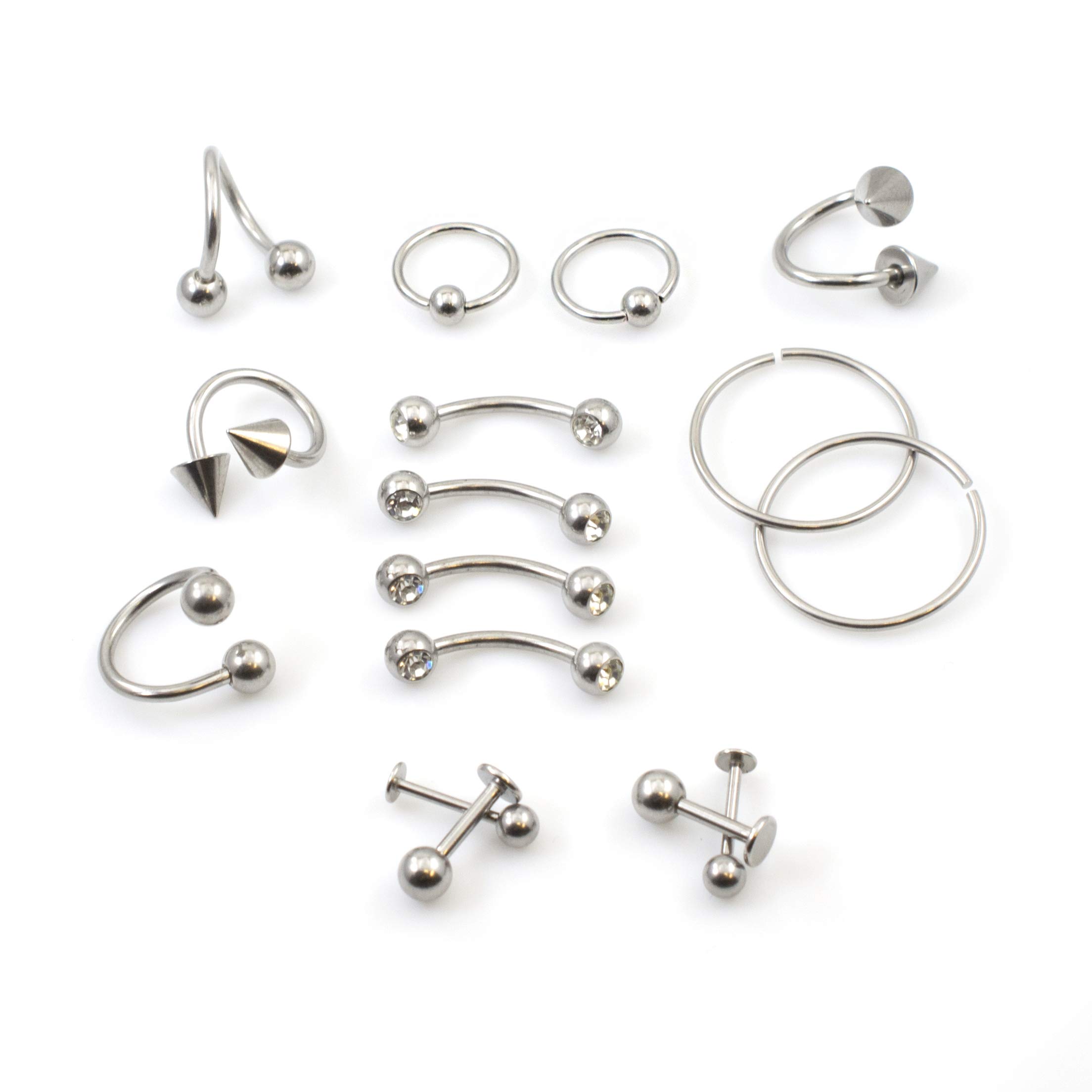 Piercing Kit 22 Pieces include jewelry Forcep Needles and Gauge Measurement tool