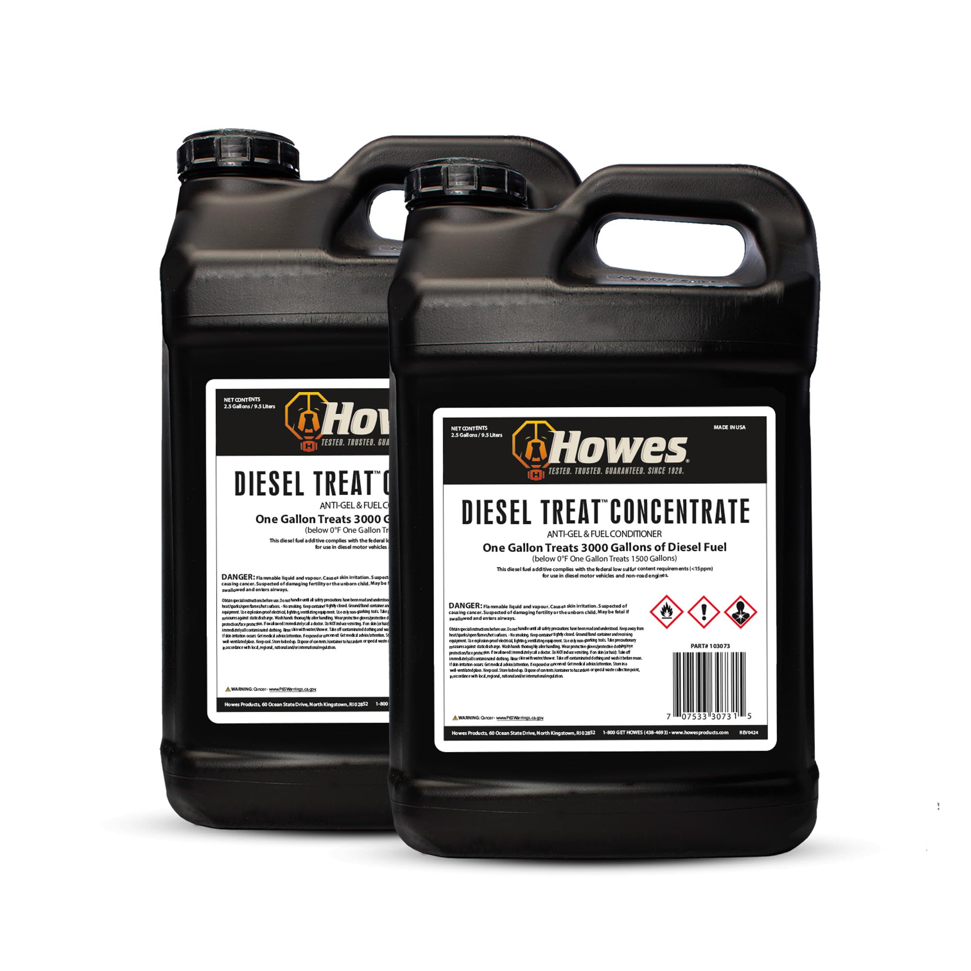 Diesel Treat Concentrate Anti-Gel Lubricates Fuel Systems 2.5 Gallon Casepack (Two 2.5 Gallon Bottles)