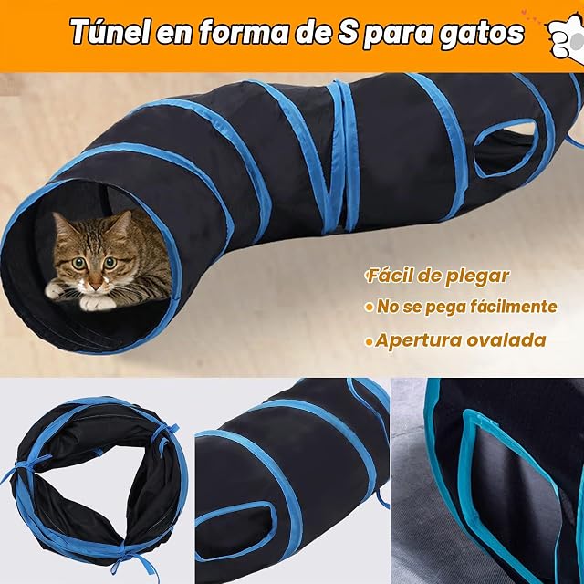 Foto 3 de 7 de YUTUY Juguetes para Gatos, 42 Piezas Set de Juguetes con Túnel ,Palo Divertido,Ratones,Hierba…