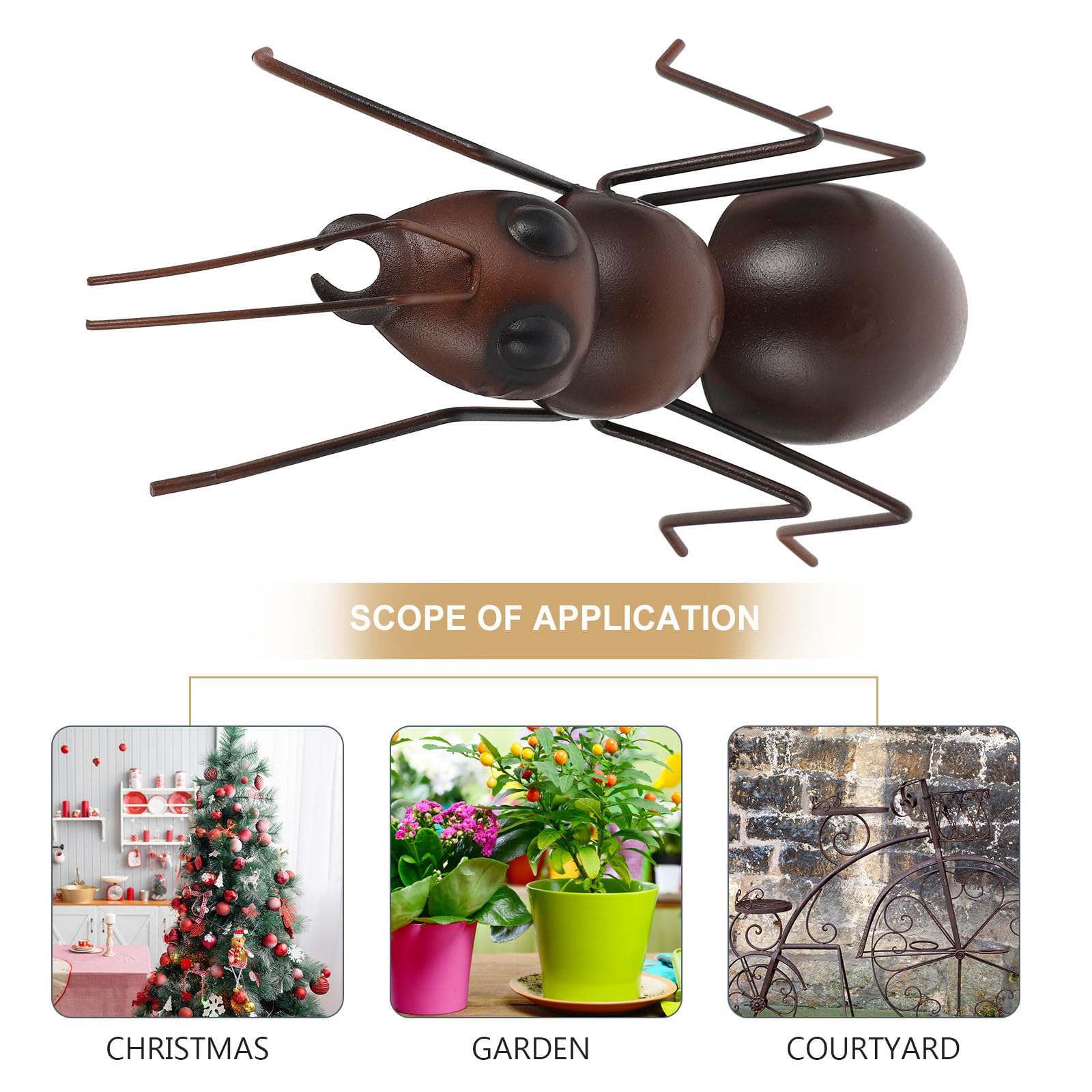 SHOWERORO Adorno de Hormiga de Hierro Grande para Jardín Decoración de Balcón y Césped Artesanía Metálica Resistente para Exteriores Pieza Única Decorativa para Terraza y Patio