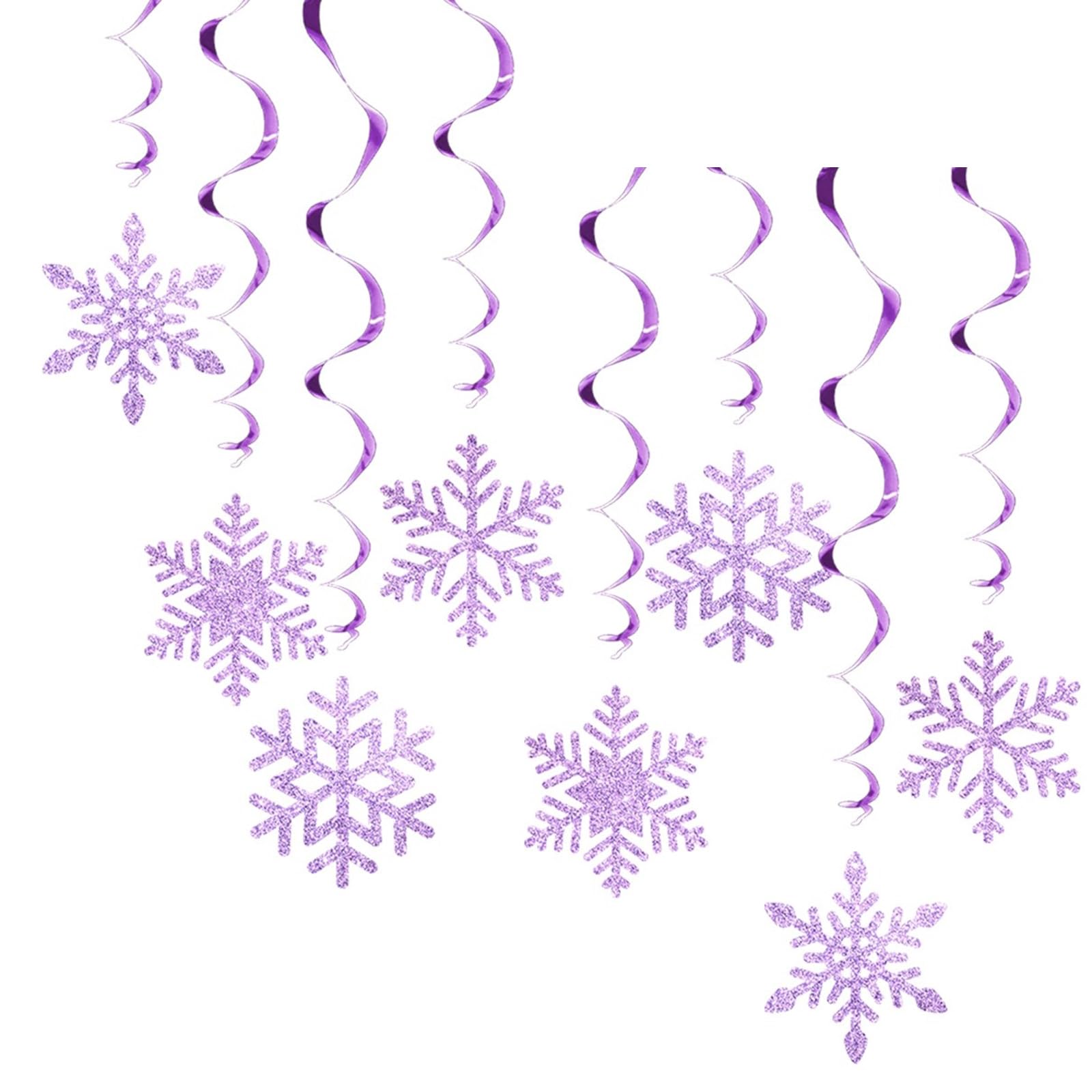 Of 8 Seasonal Snowflake Swirls Adornment Festival Snowflake Swirls Hanging Ornament for Christmas Home Accessory Festival Hanging Ornament