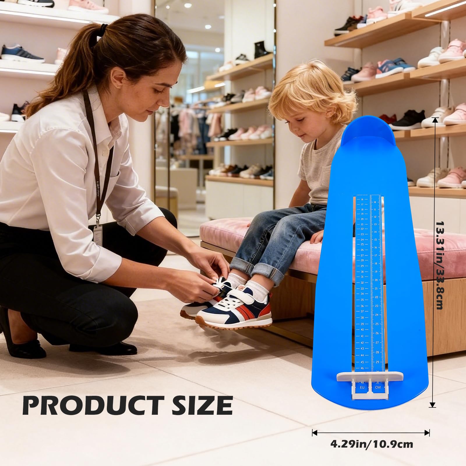 Pédimètre Enfants et Adultes, Appareil de Mesure des Pieds, Règle de Mesure, Jauge de Pied pour Déterminer la Pointure 15 à 48