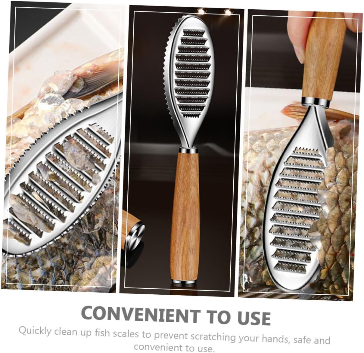 UPKOCH Stainless Steel Scraper Tool Efficient Fish Peeler for Home Restaurant Use Easy to Clean