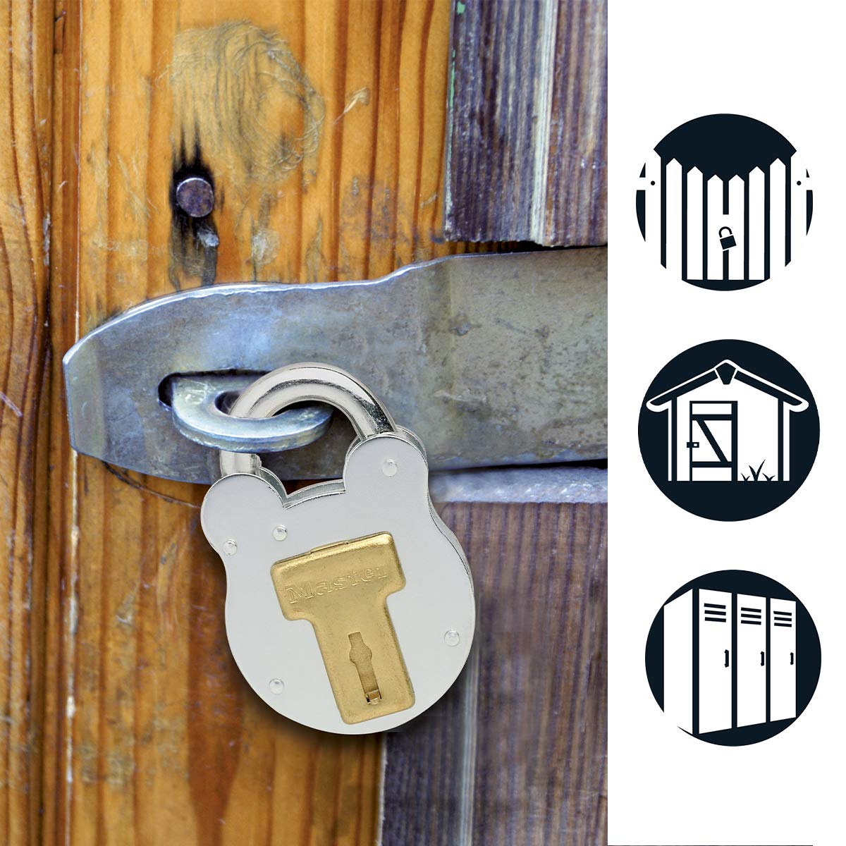 Master Lock 2750EURD Vintage Design Padlock, Grey, 8,7 x 5 x 1,3 cm