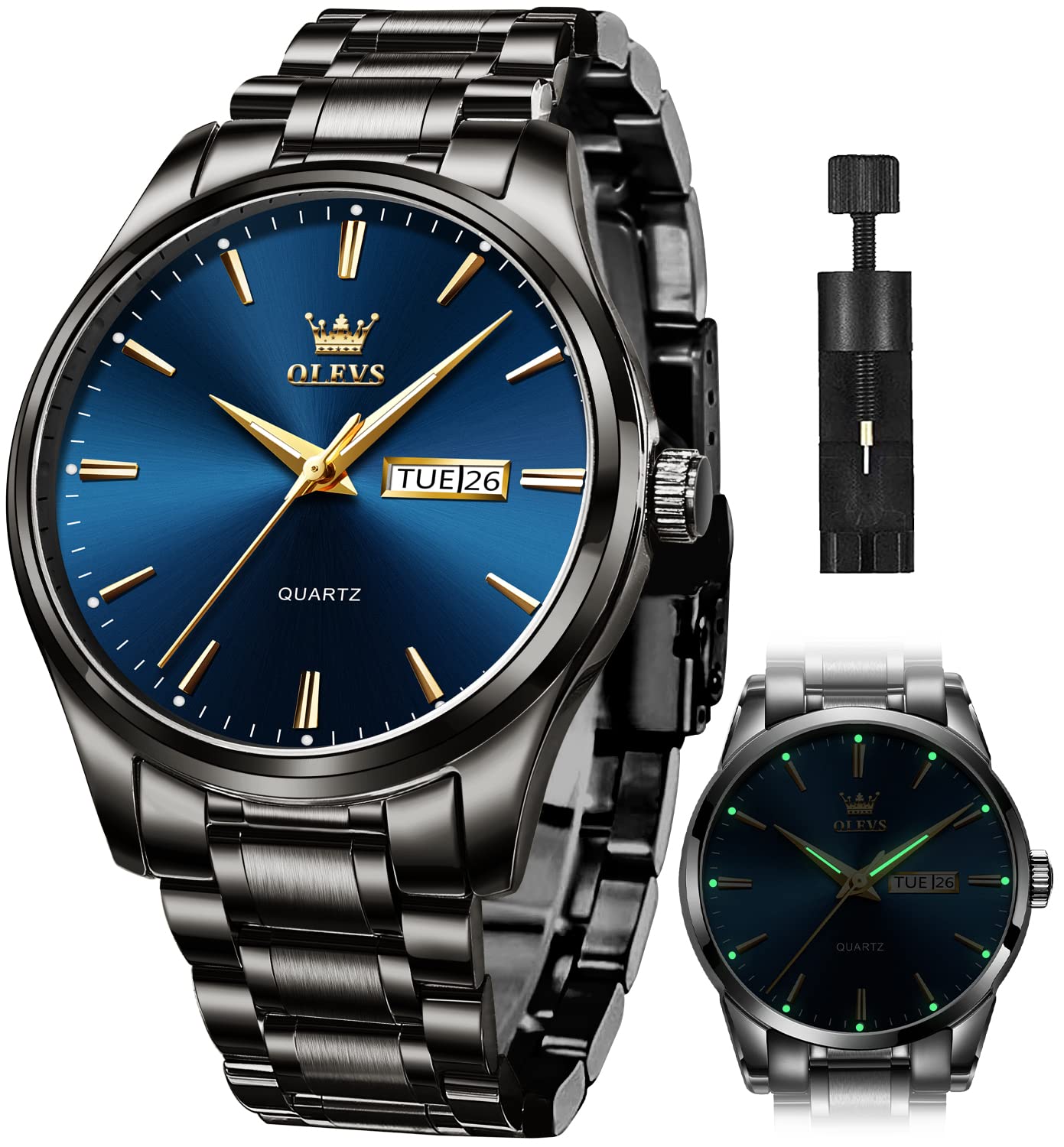 OLEVS Mens Watches Analog Quartz Business Dress Watch Day Date Classic Luxury Luminous Waterproof Casual Male Wrist Watches