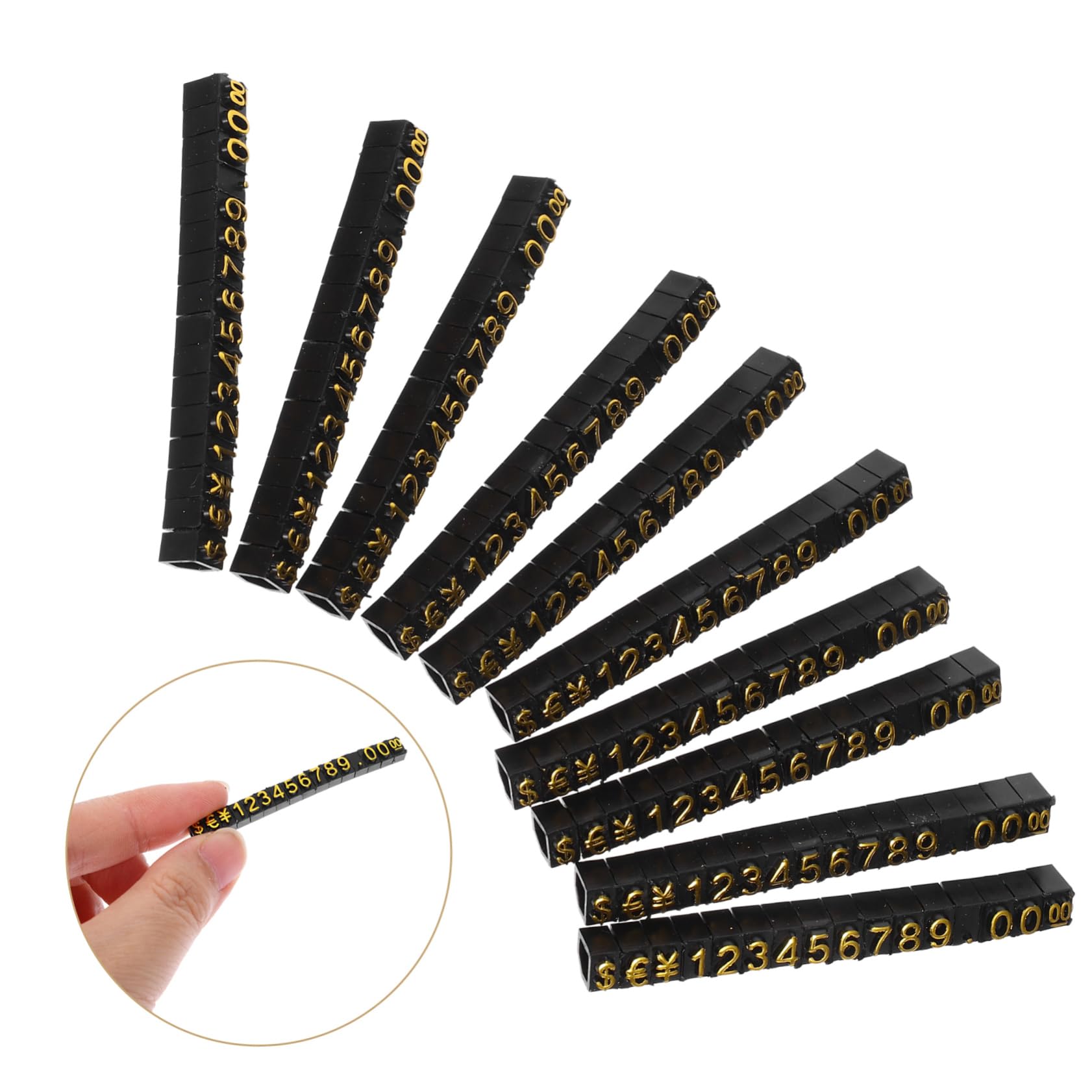 FOYTOKI Digital Sign Boards Jewelry Tag 5-Sided Plastic Display Cube Retail Store Tags Abs