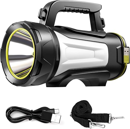 AOGELI Linterna de emergencia recargable linterna para exteriores luz resistente al agua accesorios de campamento 7 modos de luz batería de 9000 mAh