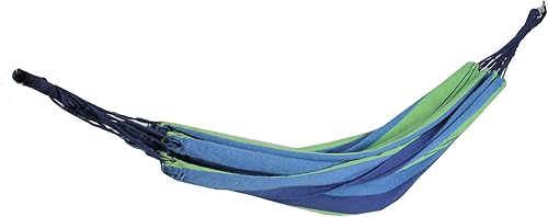 Northlight 32816484 Hamaca brasileña doble de algodón tejido a rayas azules y verdes