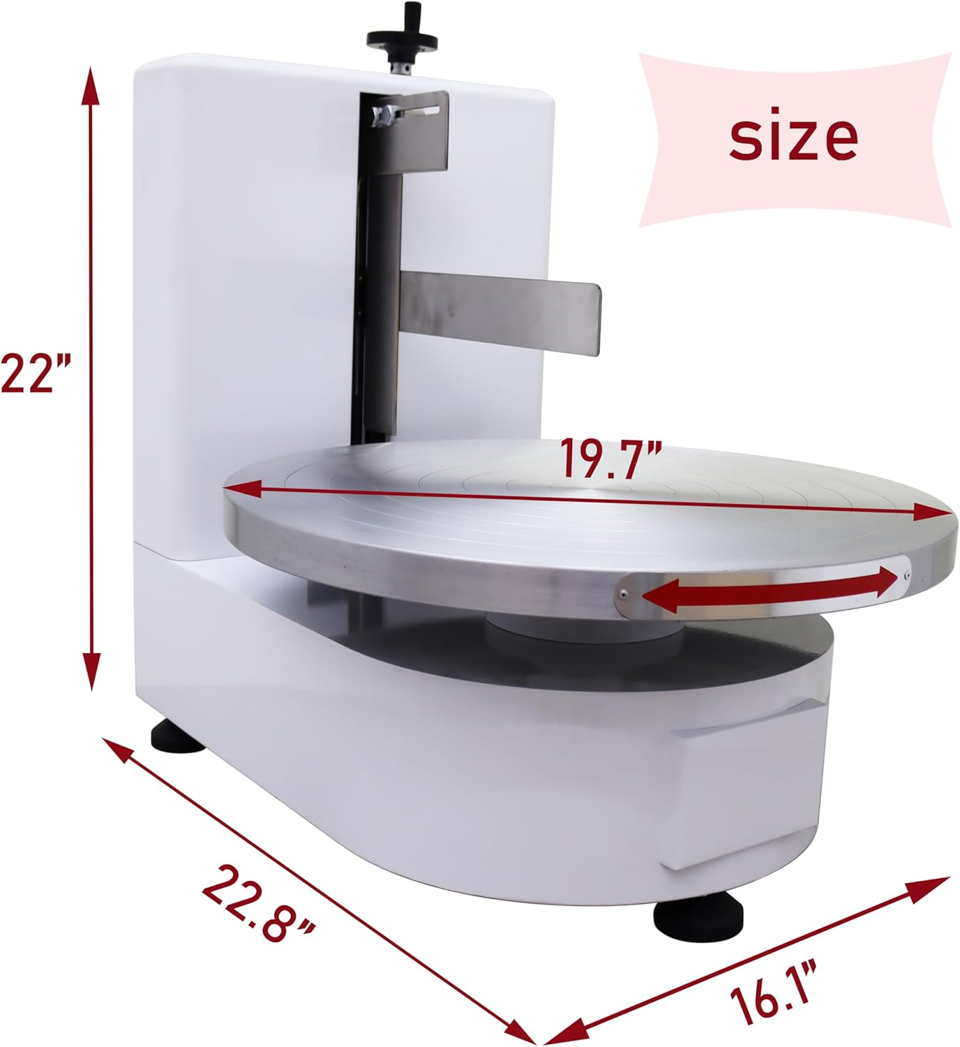 Cake Cream Coating Smearing Spreading Machine Decorating Scraping Triangle Bottom White 4-16 Inch 60W