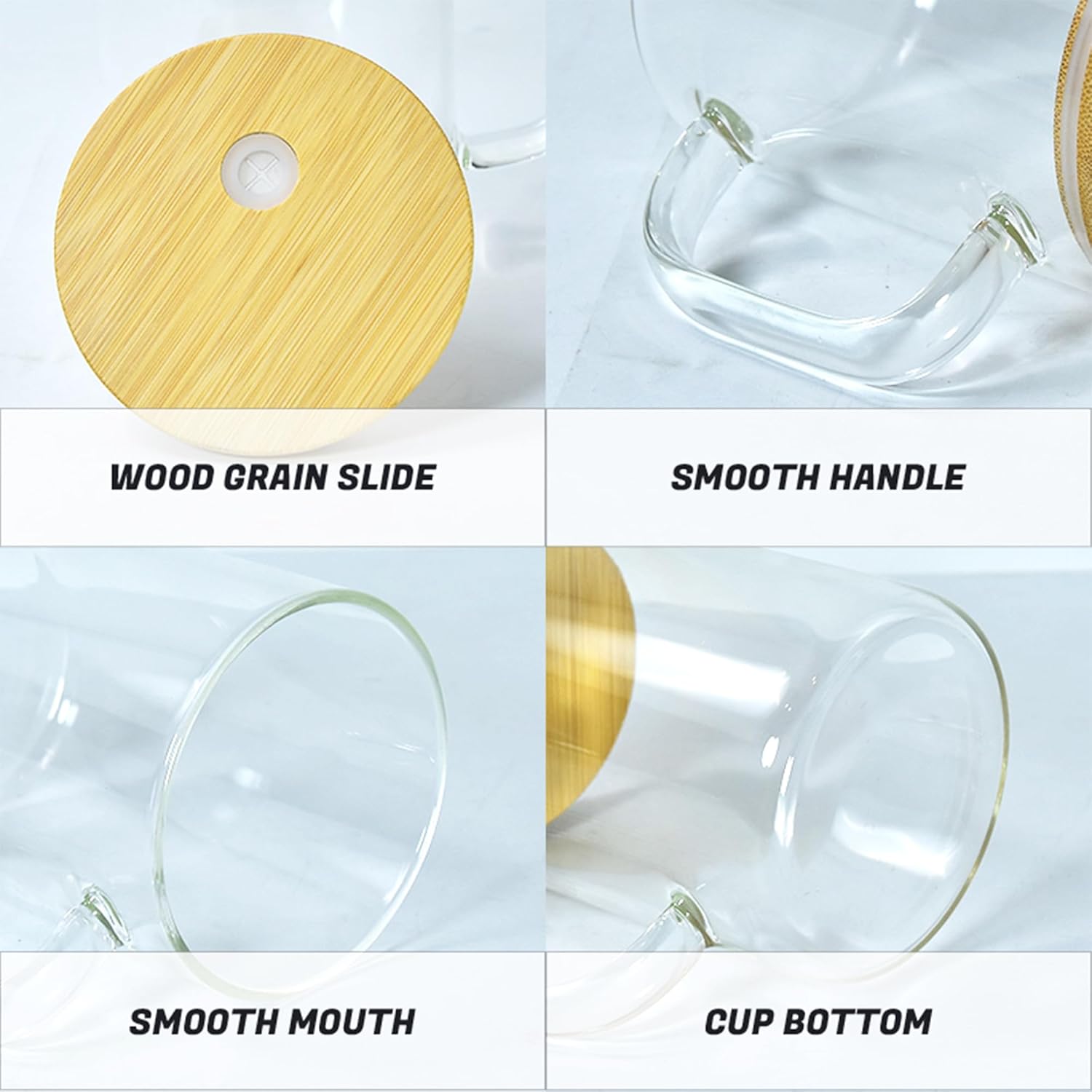 AGH 17OZ 25 Pack Sublimation Glass Coffee Mug,Clear Glass Coffee Cup with handle for Office and Home,Blank Mugs Cup for Ice Coffee, Hot Tea, Cocoa, Milk.
