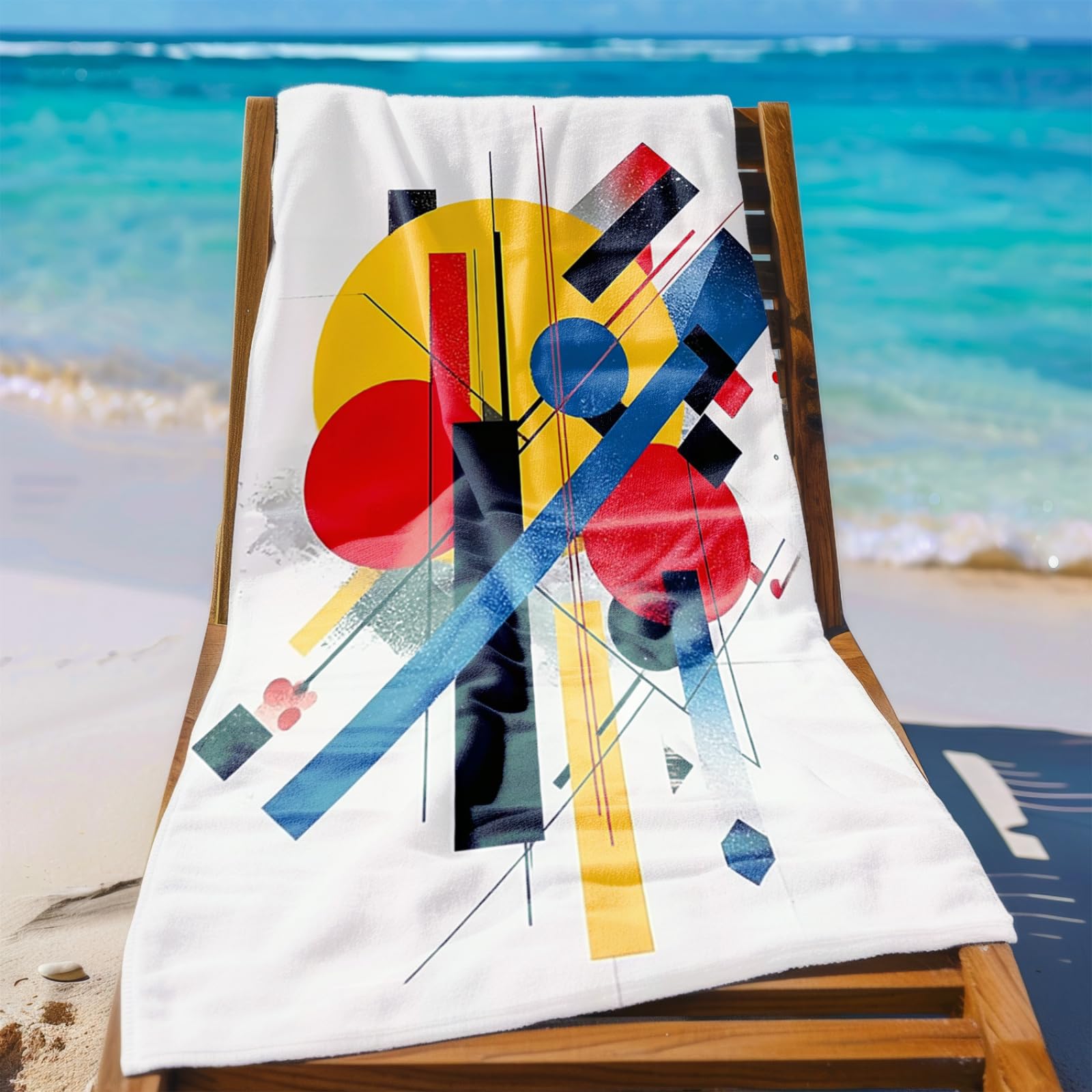Beach Towel 80x160 Yellow Abstract Microfibre Quick Dry Towel for girls,Pool Swimming Travel Towels,Sand-Resistant, Absorbent, Lightweight