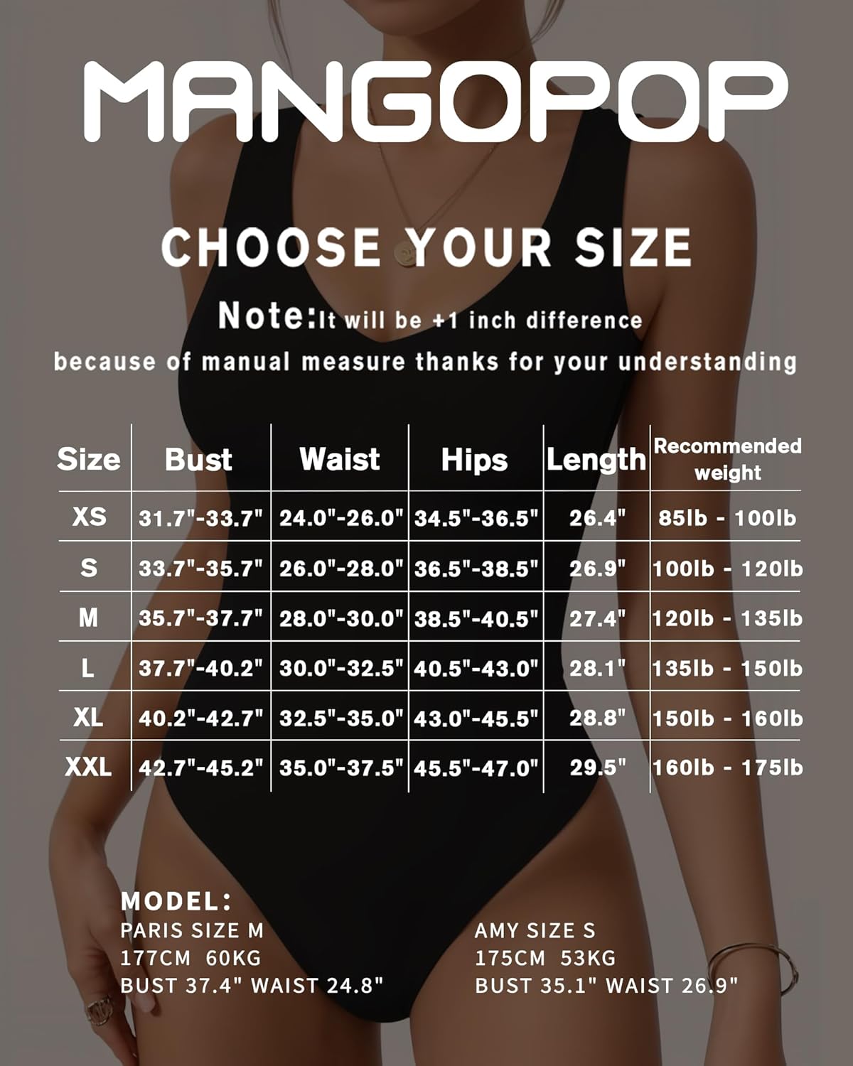 MANGOPOP Women's Deep V Neck Tank Top Bodysuit Sexy Thong Double Lined Body Suit Sleeveless Backless Plunge Going Out Tops - Image 7