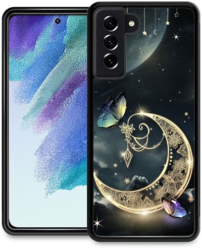 DJSOK Funda compatible con Samsung Galaxy S23 Plus, diseño de estrella de mariposa y luna para niñas y hombres, patrón de protección contra caídas