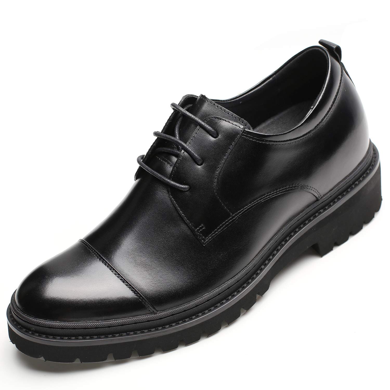 CHAMARIPA Scarpe Rialzate Uomo, da 7 cm in su, Aumento Altezza Invisibile, Eleganti Casual in Pelle Pieno Fiore