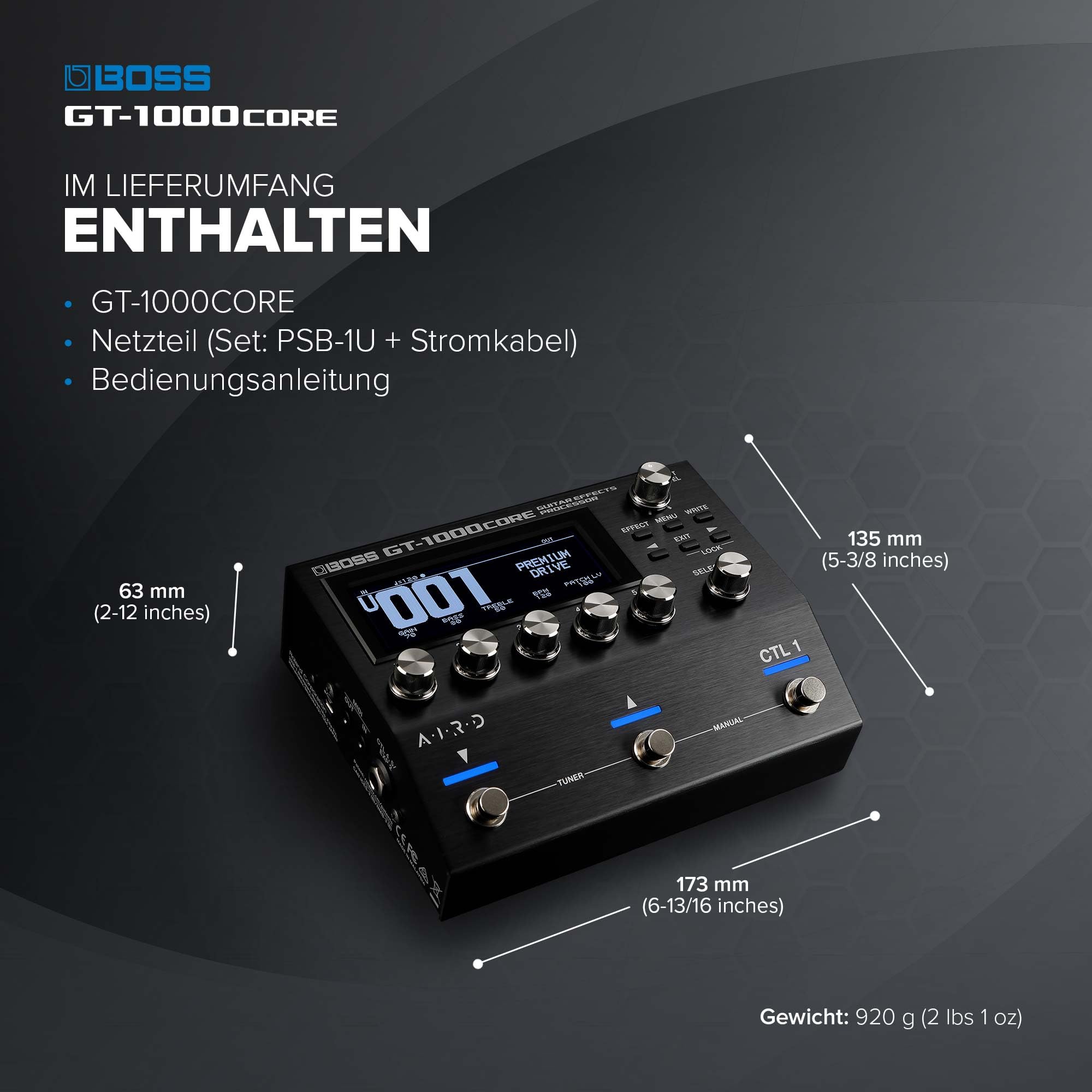 BOSS GT-1000CORE | Compact Guitar Effects Processor | Class-Leading Sound Quality | Ultra-Versatile Guitar Amps Crafted with AIRD | Premium Onboard Effects | Built-in Bluetooth | I/O Features