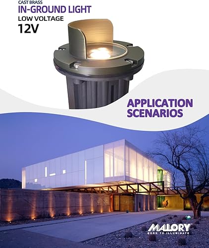 Miniatura 9 de Luces de pozo de paisaje de cubierta superior de latón, 12 V de bajo voltaje para exteriores en tierra, iluminación de paisaje para camino, entrada