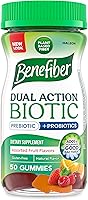 Vista 1 de Benefiber Prebiotic Fiber Supplement Gummies with Probiotics for Digestive Health, Assorted Fruit Flavors - 50 Count