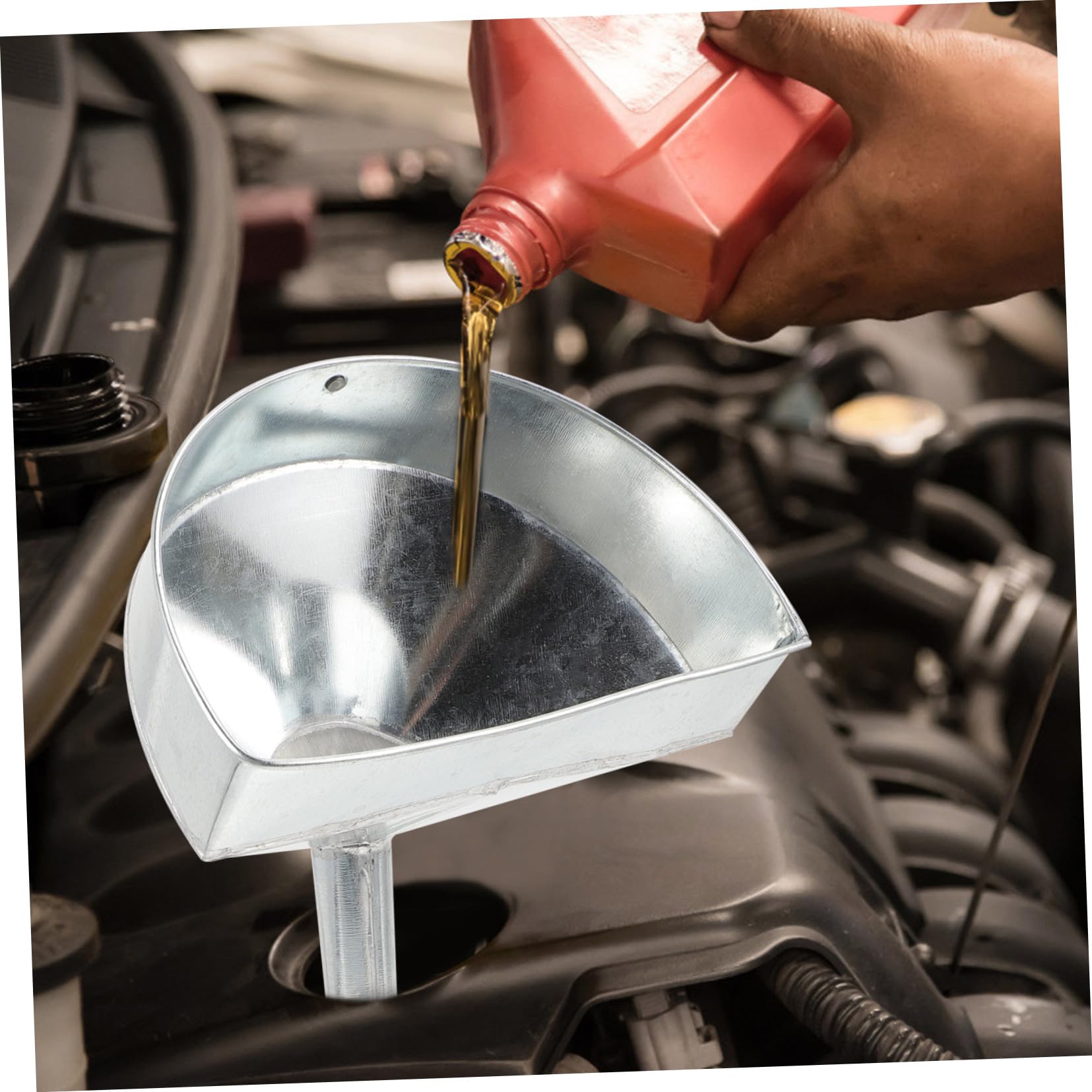 CHILDWEET Imbuto per Carburante e Olio Motore in Metallo Filtro a Rete, Stelo lungo 20 Cm, Compatibile Auto e Moto, Strumento per Rifornimento Carburante Efficiente e Facile da Usare