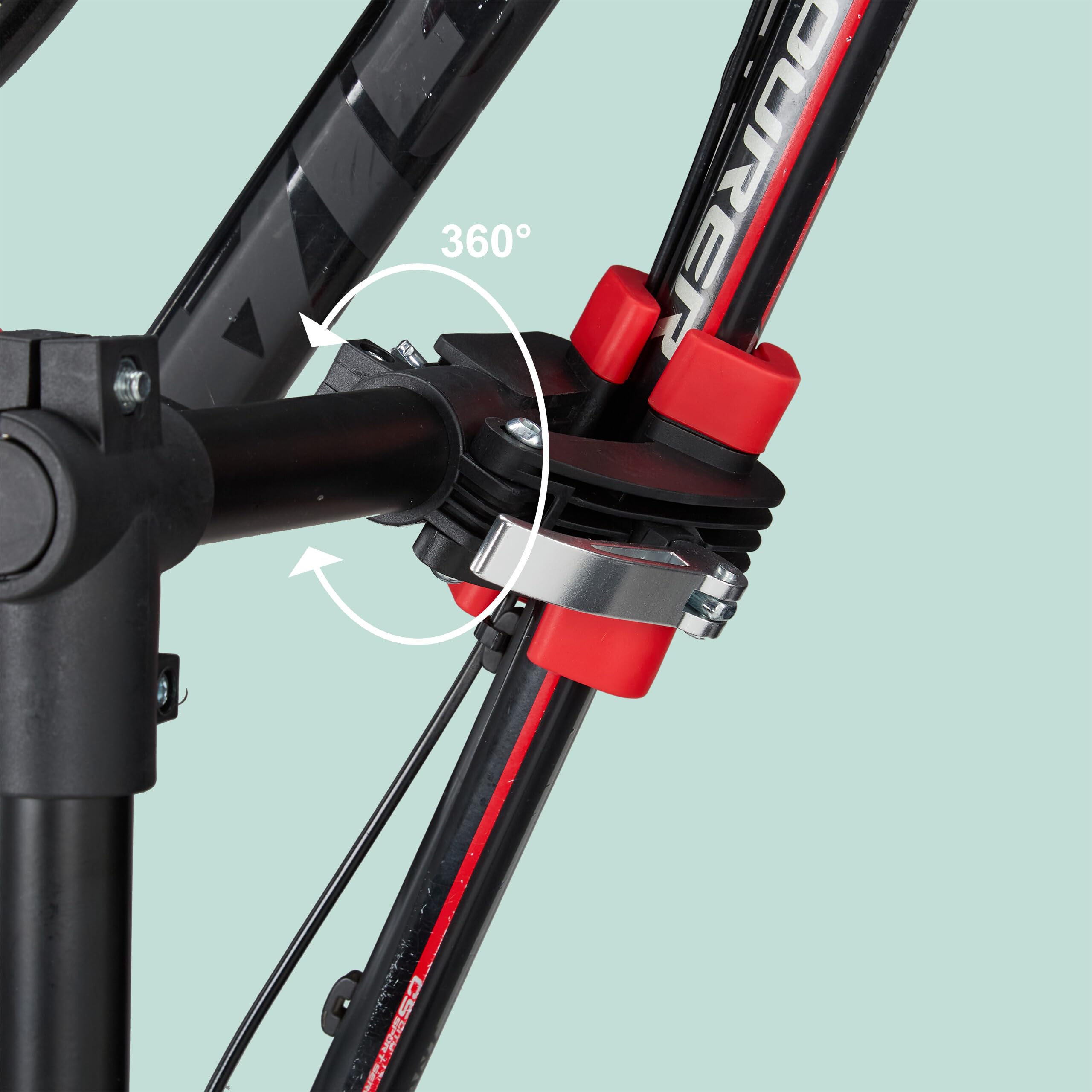 Relaxdays Fahrradmontageständer Reparaturständer mit Werkzeugablage – klappbar & höhenverstellbar – schwarzer Montageständer vierbeinig stabil mit festem Stand – Stahl pulverbeschichtet, 10017183, STANDARD