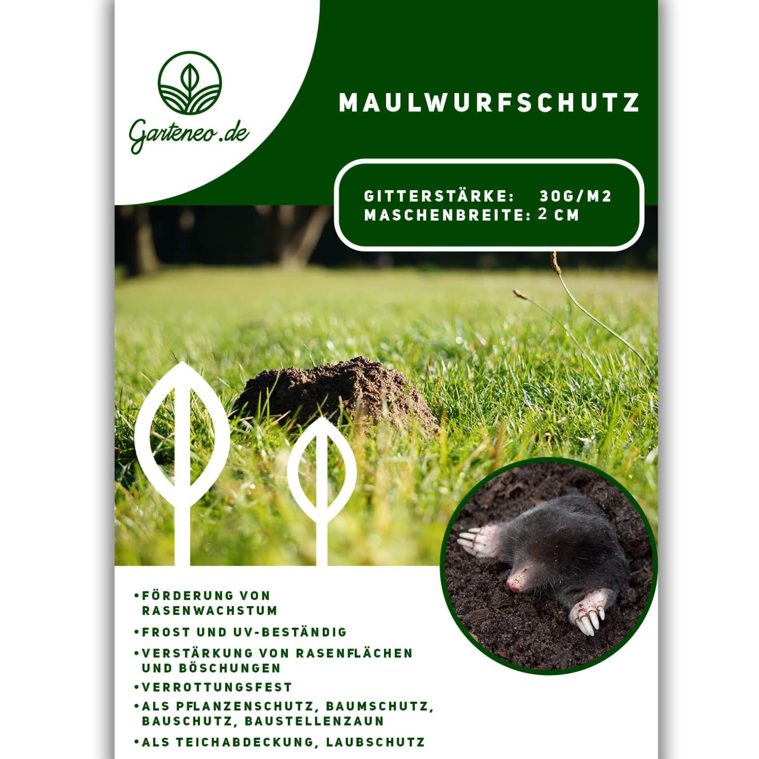 Kratka do trawnika, ochrona przed kretami, 1 m x 50 m