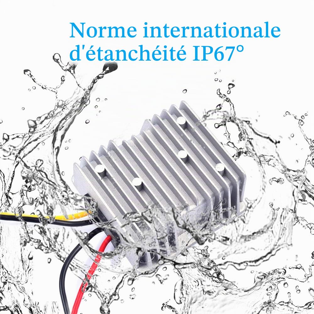 Regulateur de Tension 12V Voiture DC Stabilisateur 144W Entrée 10-36V Sortie 12V