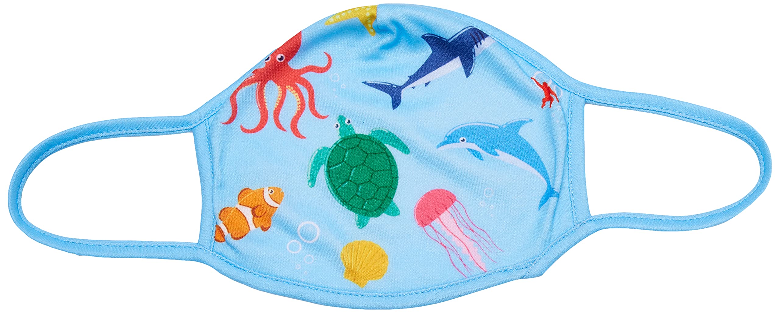 Wild Republic Wild Smiles Adult Face Mask, Reusable Face Mask, Washable Face Mask, Half Face Mask, Aquatic Under Water Design One Size
