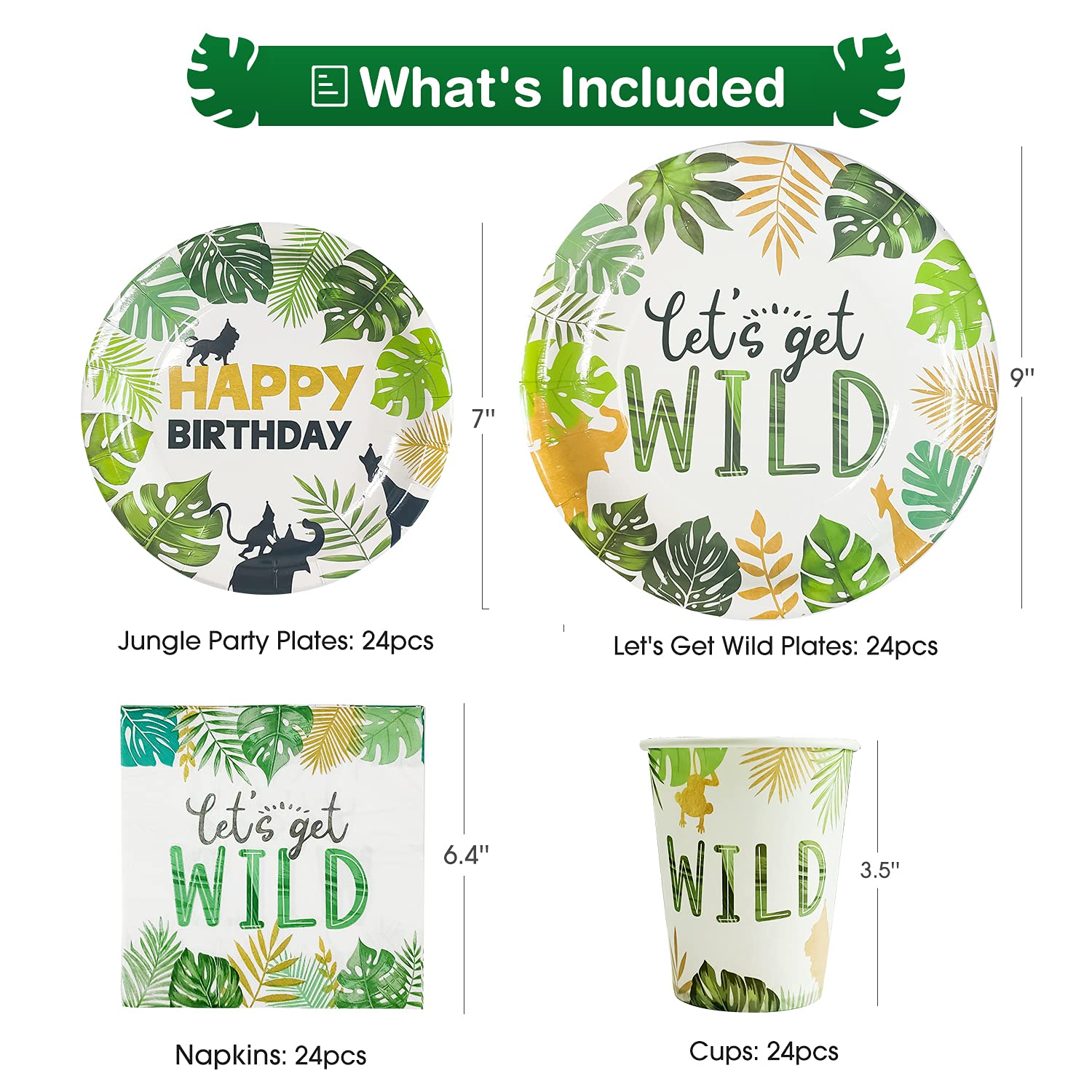 Safari Birthday Decorations Tableware Set Animal Jungle Theme Party