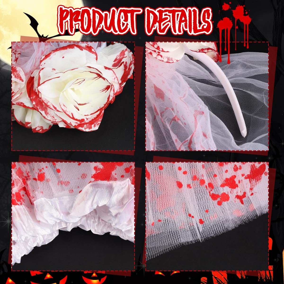 5 Pcs Ghost Bride Costume Accessories Set - Image 4