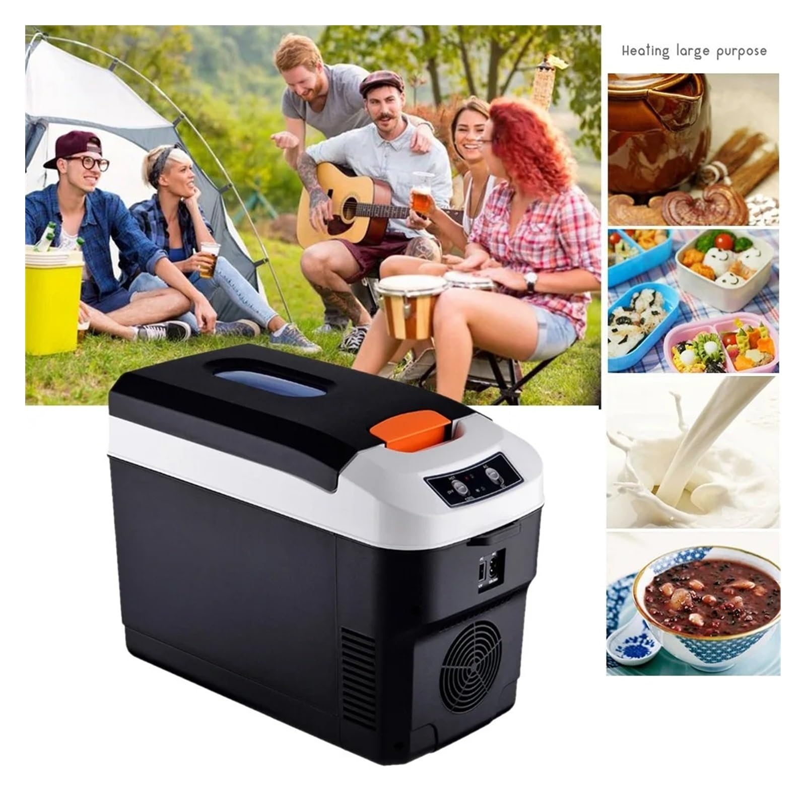Mini refrigerador portátil for coche de 10 l, enfriador y calentador, congelador, caja de aislamiento, refrigerador automático de doble uso for el hogar, la oficina, viajes al aire libre(Dual use EU p
