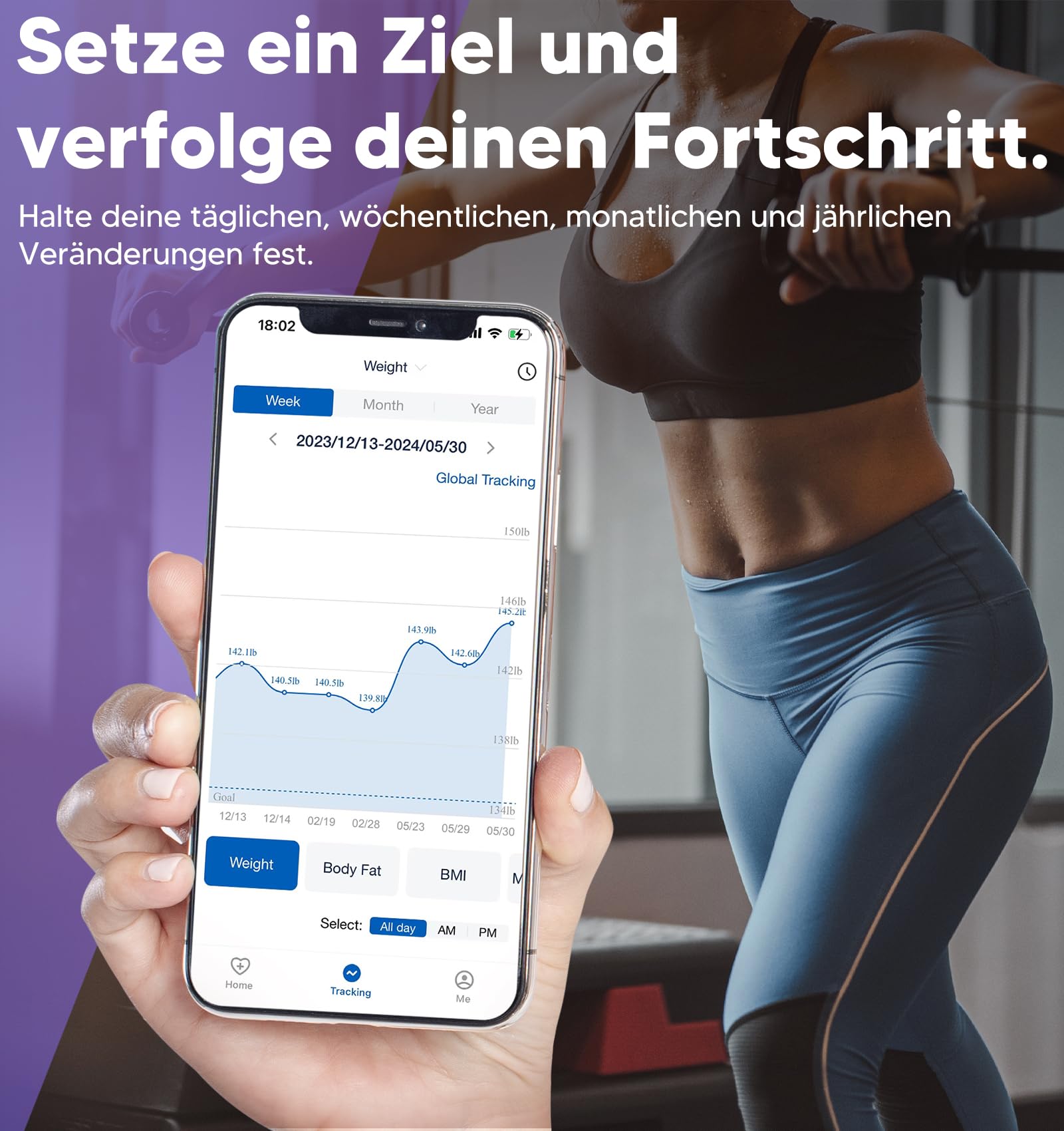 GE Báscula Impedancímetro 8 Electrodos, Inteligente Bascula Grasa Corporal y Muscular IMC 27 Medidas Diferentes Báscula de Bioimpedancia de Alta Precisión 180 kg