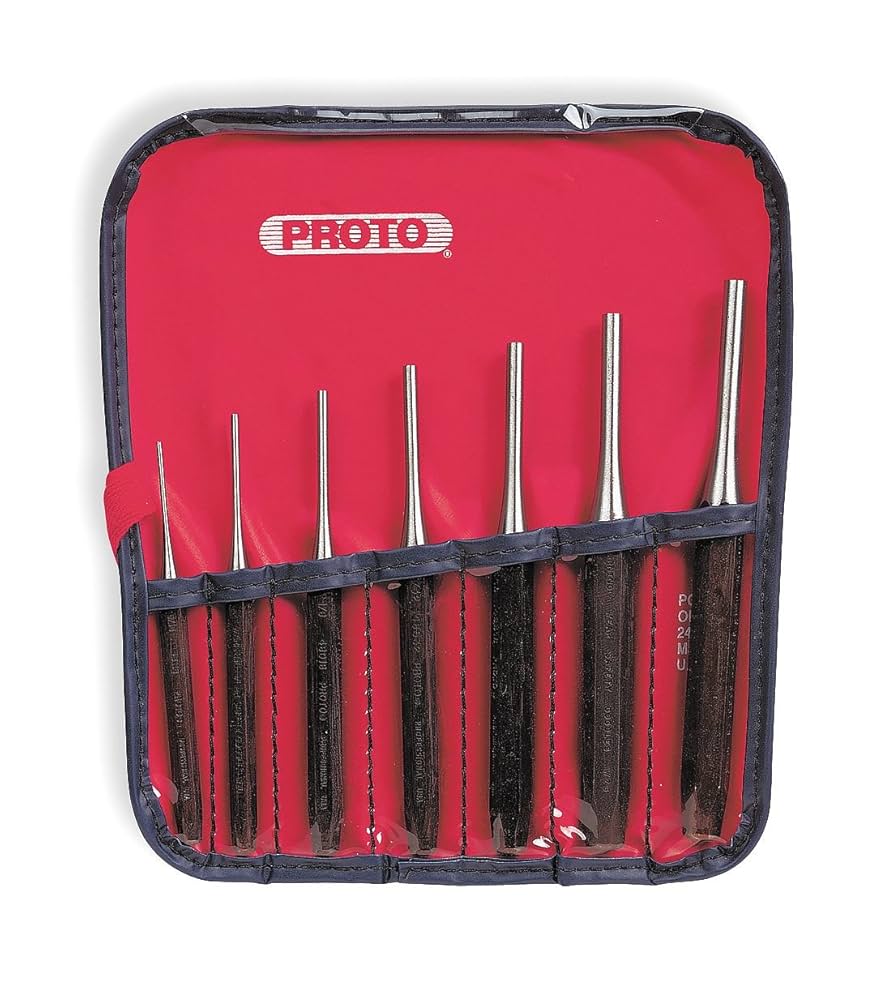 Drive Pin Punch Set, 1/16-1/4, 7 Pc - Hand Tool Pin Punches