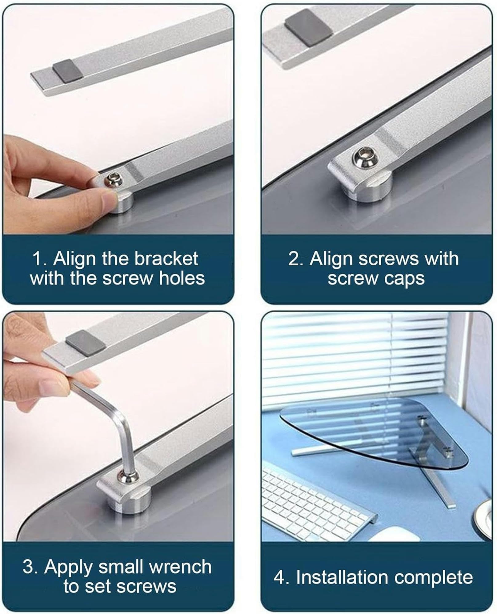 supporto da scrivania per computer, Supporto for monitor triangolare trasparente