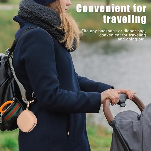 Miniatura 6 de Paquete de 2 fundas de silicona para chupón, funda portátil de silicona para bolsa de pañales, chupetes de bebé recién nacidos, bolsa de silicona