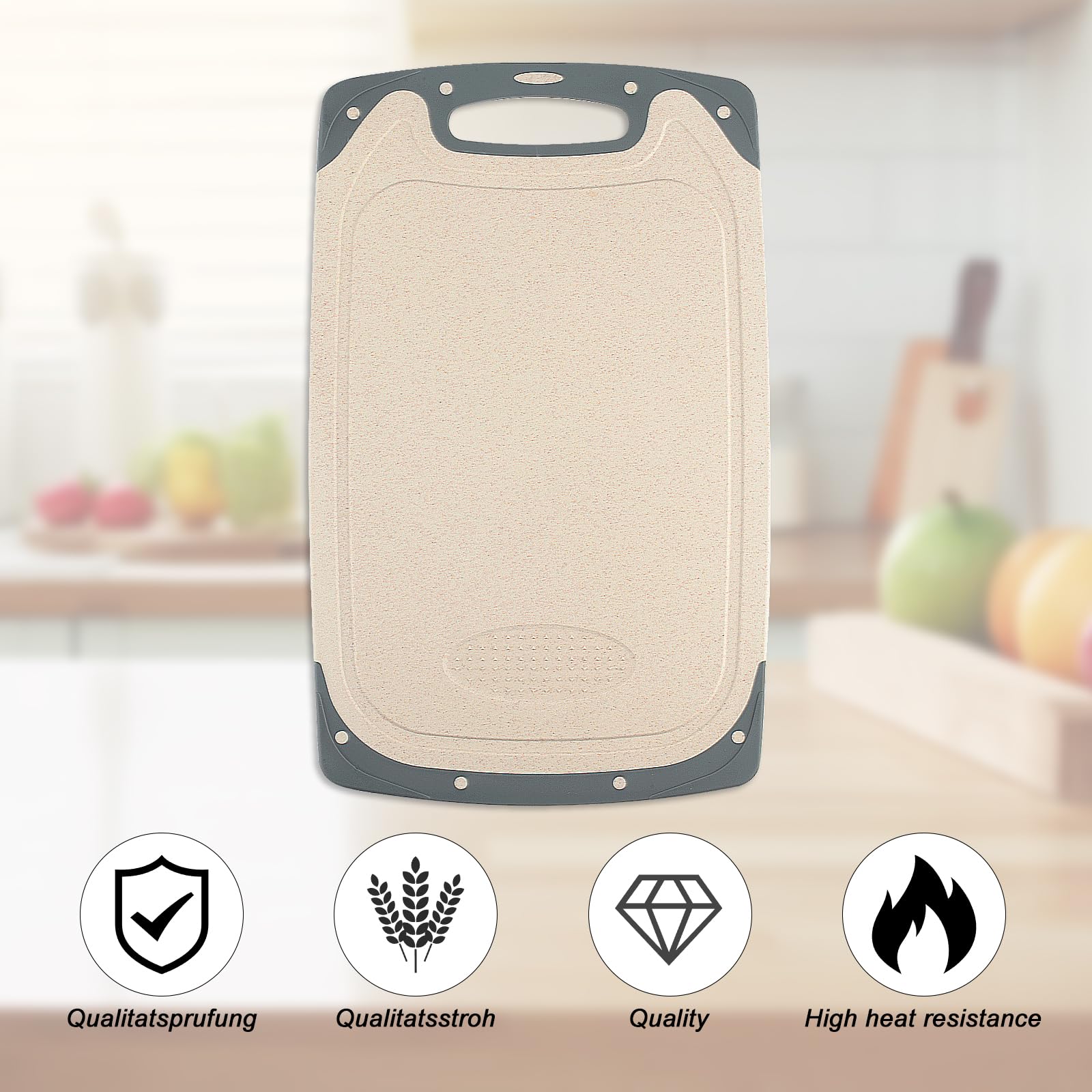 Set 3 Taglieri In Plastica Ezvsevuo - Antiaderenti, Anti-scivolo, Con Scanalatura, Senza BPA