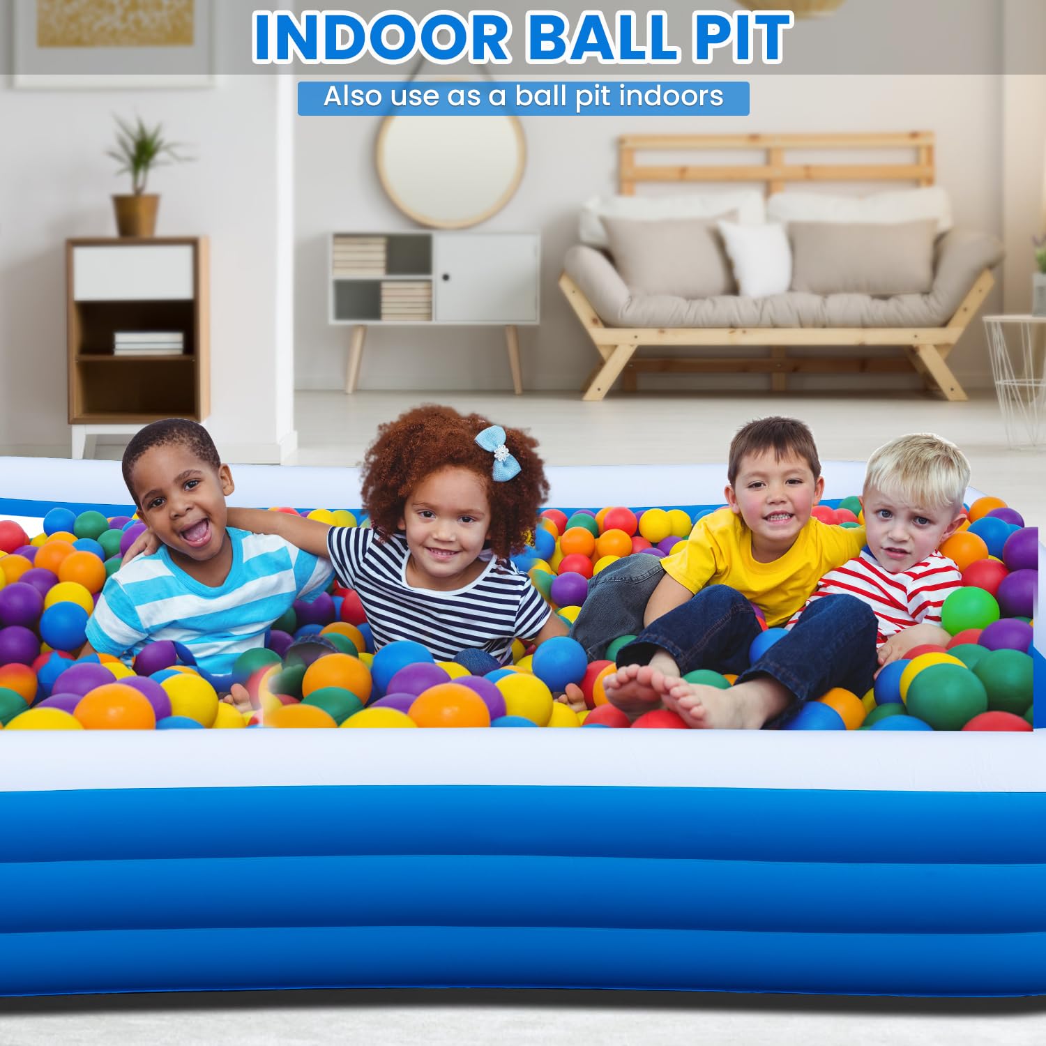 Piscina gonfiabile per famiglie, 330,2 x 182,9 x 55,9 cm, grande piscina gonfiabile per adulti e bambini, piscina da cortile ispessita con pompa, gonfiaggio rapido, piscina estiva all'aperto per feste