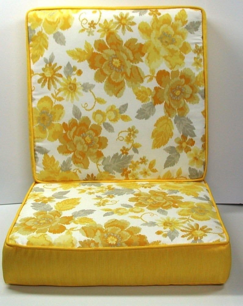 Outdoor Deep Seat Cushion Set Lemon Toss Leaves Back