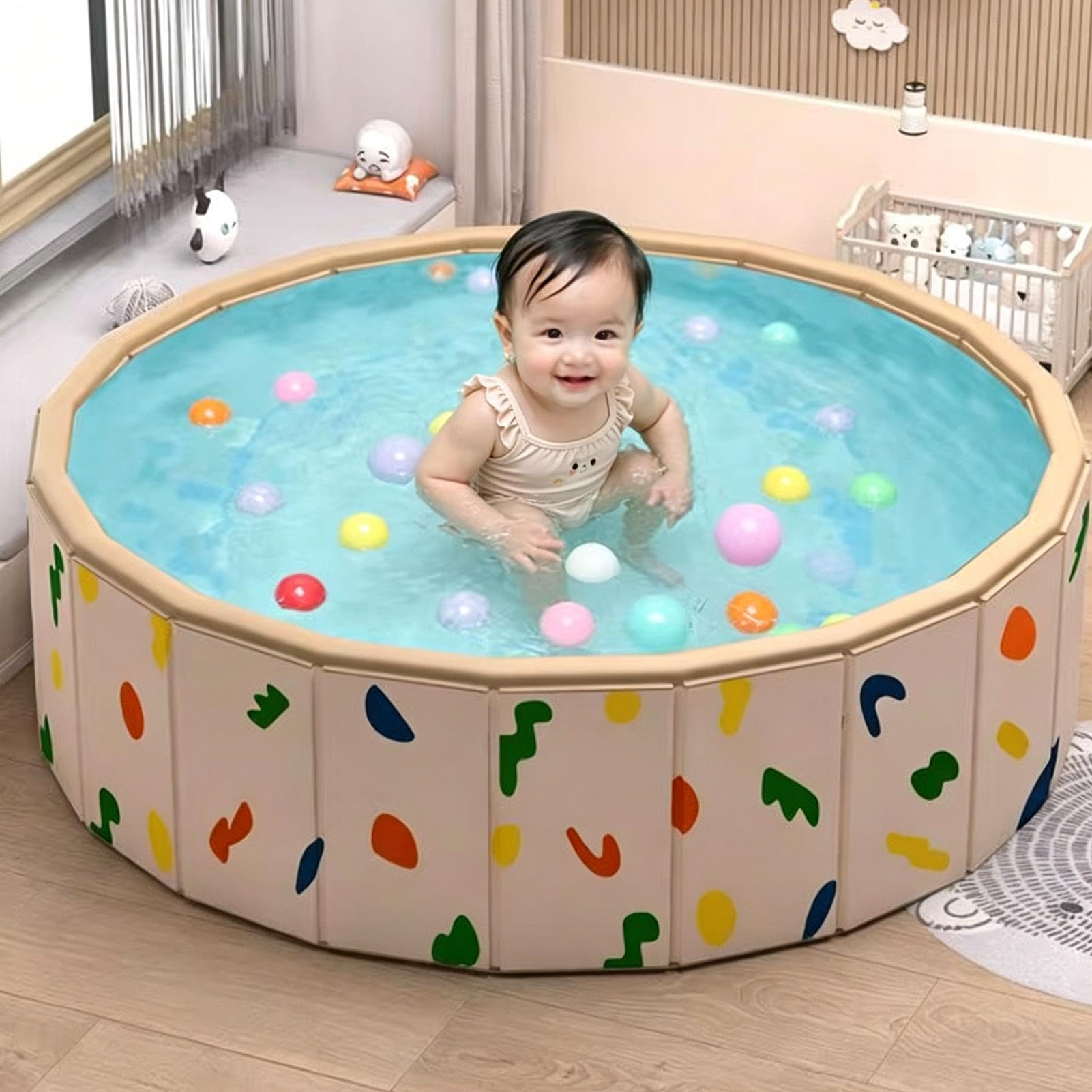 Piscina para niños Portátil Antideslizante No Inflable | Centro de juegos acuáticos con piscina infantil para niños y perros para Verano Exterior Patio Trasero Jardín Playa Camping