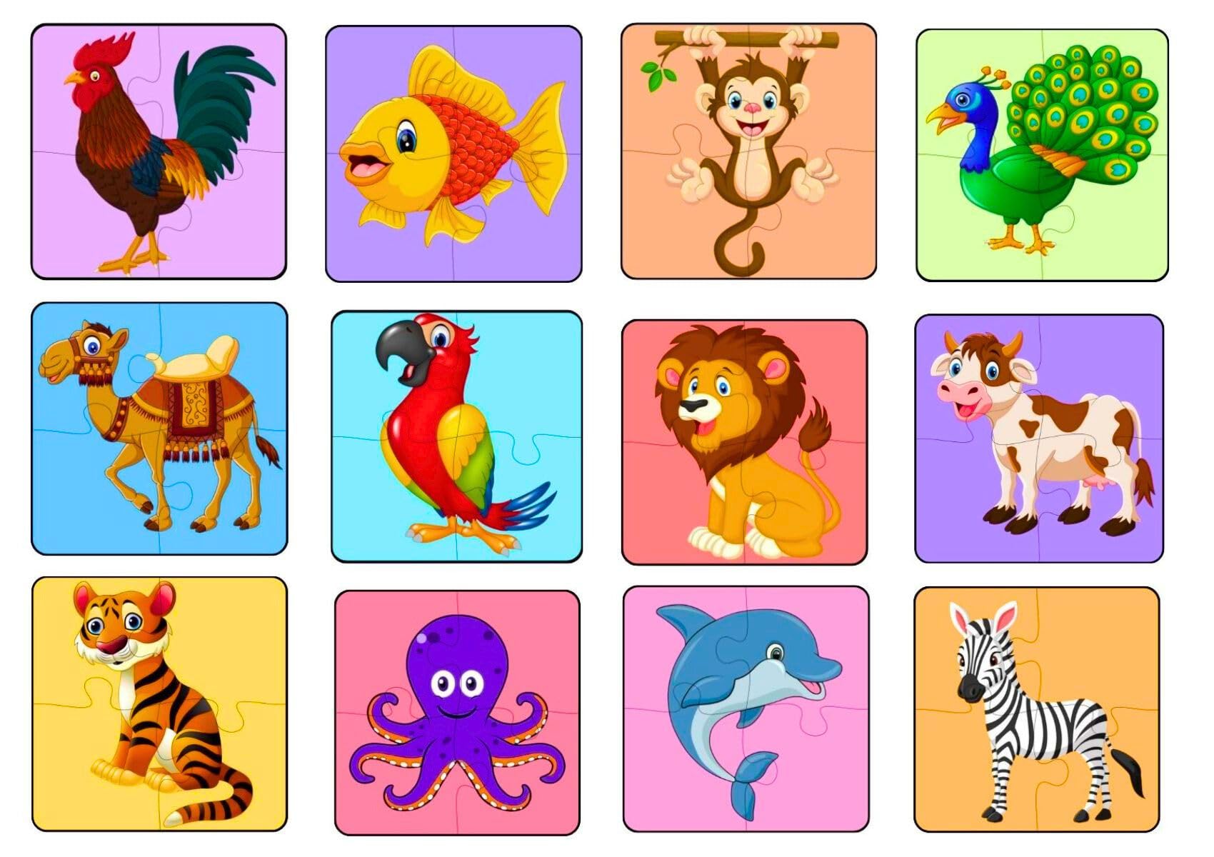 Exello 4 Piece Wooden Puzzle for Kids - Set of 12 Jigsaw Puzzle, 4x4 Inch Size, Animals, Birds, Sea Animals Wooden Jigsaw Puzzle Games for Children & Kids, Jigsaw Puzzles for Kids. (B0DDLBLB8Y) Amazon Price History, Amazon Price Tracker