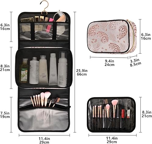 Miniatura 3 de WELLDAY Western Desert Cowboys - Neceser de viaje para cosméticos, brochas de maquillaje, accesorios resistentes al agua, organizador para mujeres,