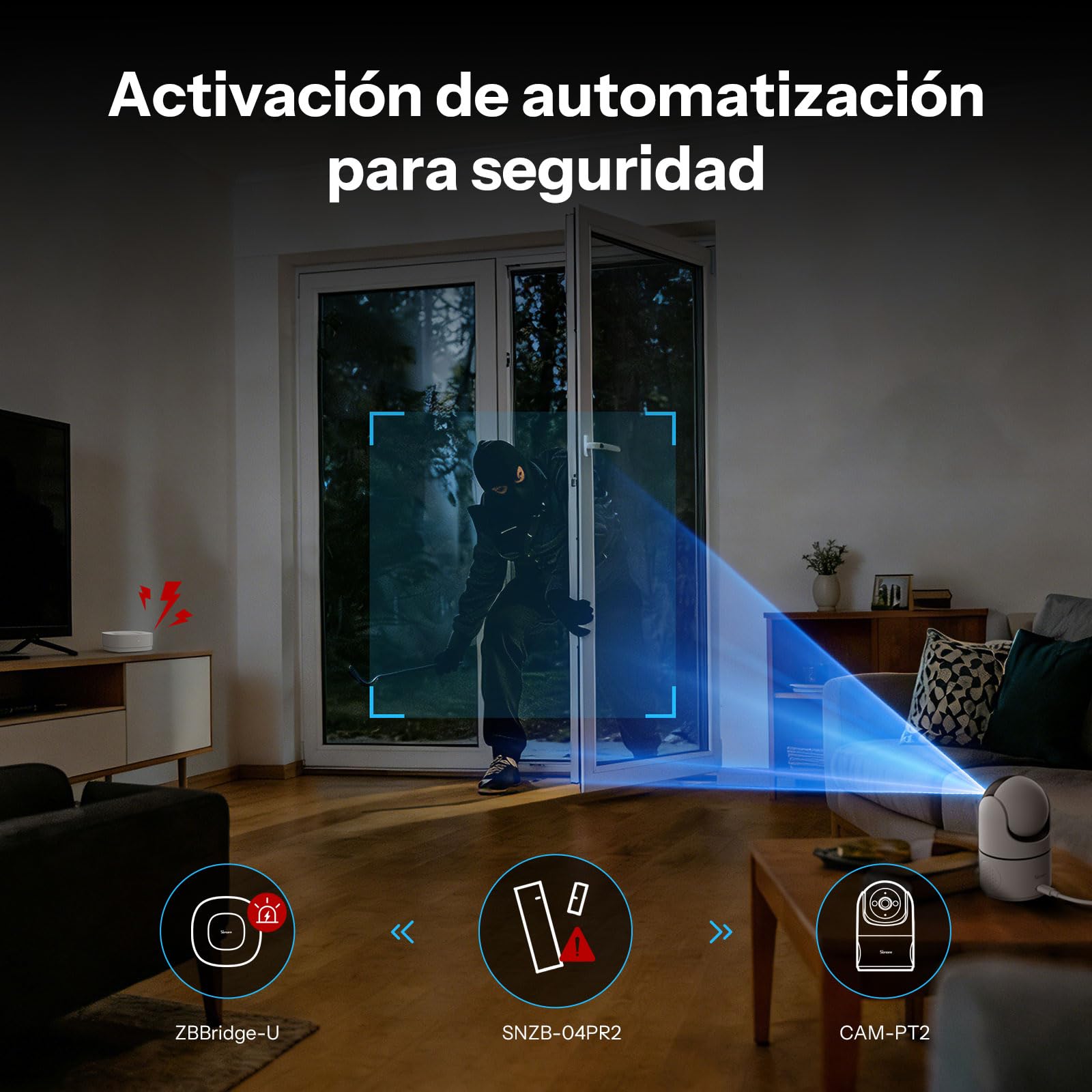 SONOFF SenseGuard DW Gen2 SNZB-04PR2 Sensor de contacto para puerta y ventana Zigbee, monitorización de apertura/cierre, a prueba de manipulaciones, alerta por teléfono, alarma de seguridad para el
