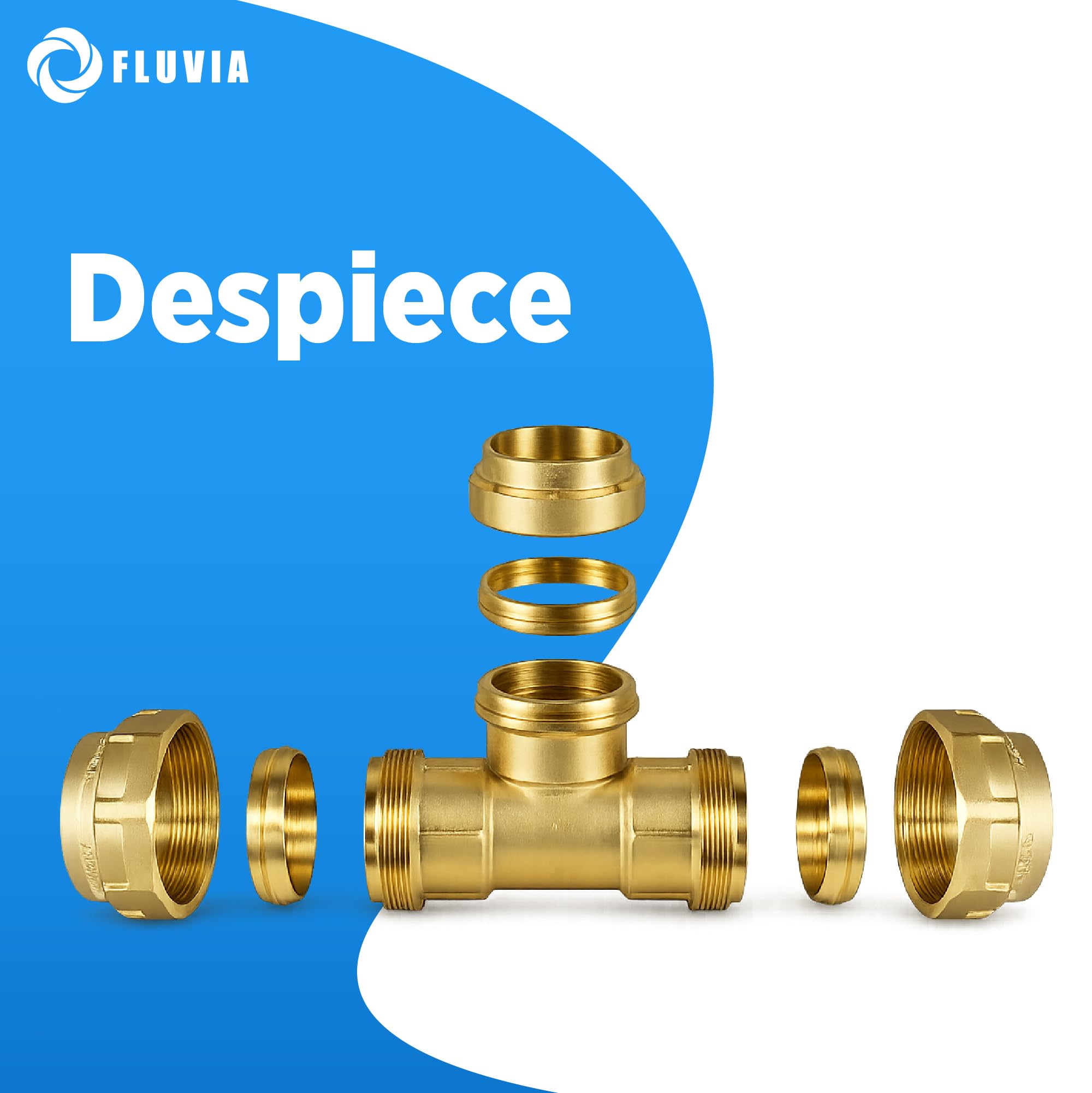 TE Igual Laton 20 mm | Conector Tuberia de Polietileno de 20 mm | Te igual para Tubo Polietileno Para Manguera Jardin, Deposito Agua, Llave De Paso Agua Riego, Potable