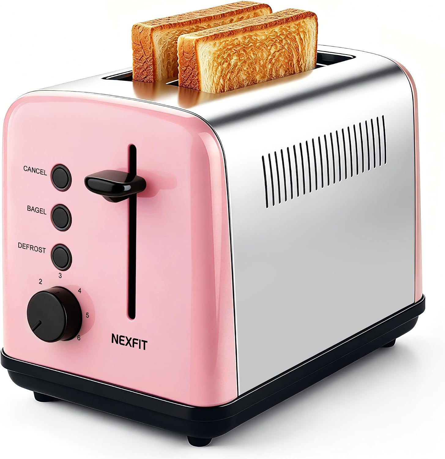 2 Slice Toaster, 900W Retro Toaster, Stainless Steel, 1.5" Extra Wide Slots